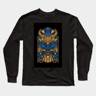 blue golden mask statue head Long Sleeve T-Shirt